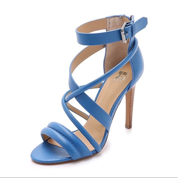 Joe’s Jeans Robbie Blue Leather Strappy Heels 6.5M - Picture 5 of 9